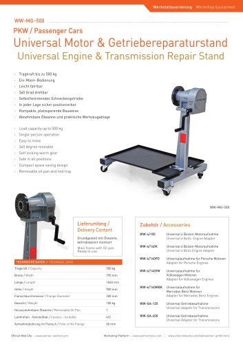 Universal Engine & Transmission Repair Stand - 5 - Werner Weitner GmbH ...