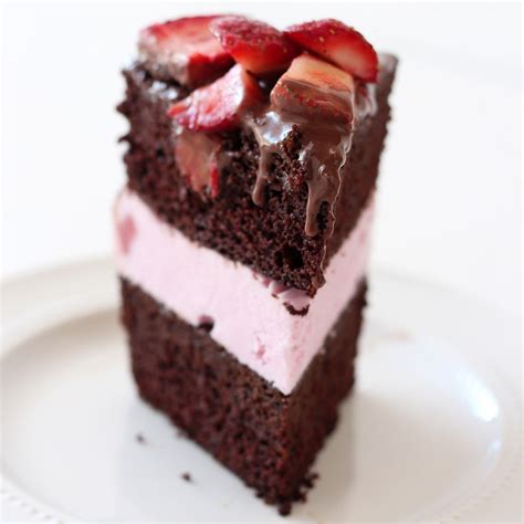 Chocolate Covered Strawberry Ice Cream Cake