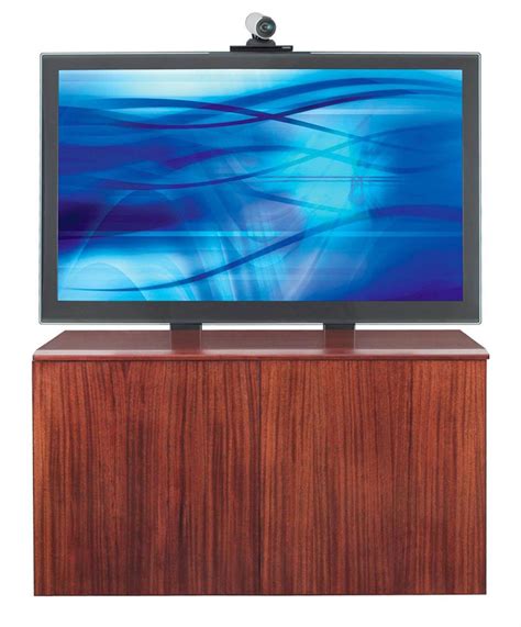 TV Mount Stand | LCD Bracket on a Mahogany Veneer Cabinet