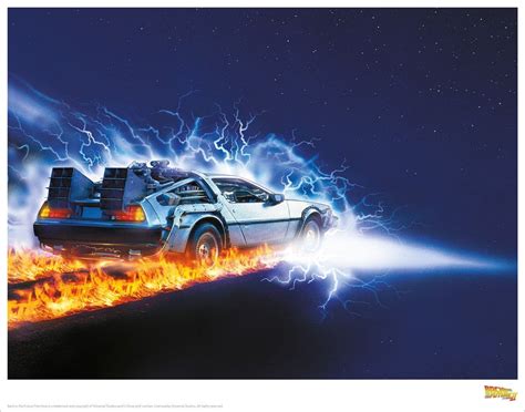 Back To The Future Delorean Fire Light Limited Edition Numbered Print - Buy Online at Grindstore ...