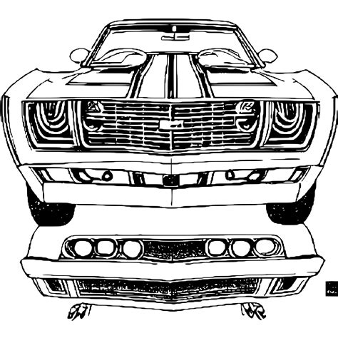 1969 Chevy Camaro SS Coloring Page · Creative Fabrica