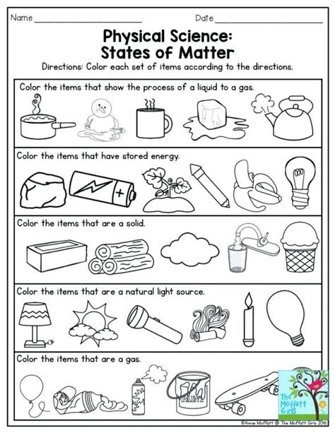 States Of Matter Worksheet For Second Grade