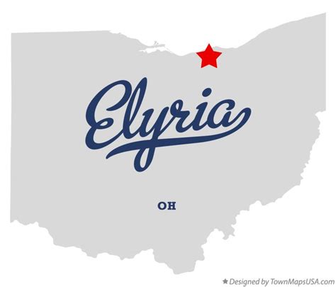 Map of Elyria, OH, Ohio