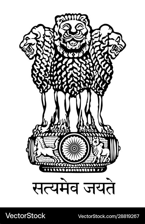 National emblem india shield coat arms Royalty Free Vector