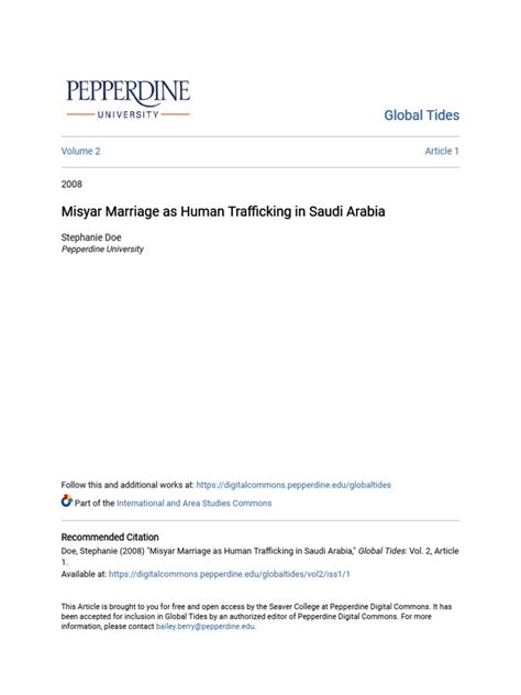 Misyar Marriage As Human Trafficking in Saudi Arabia | PDF | Human Trafficking | Sexual Slavery