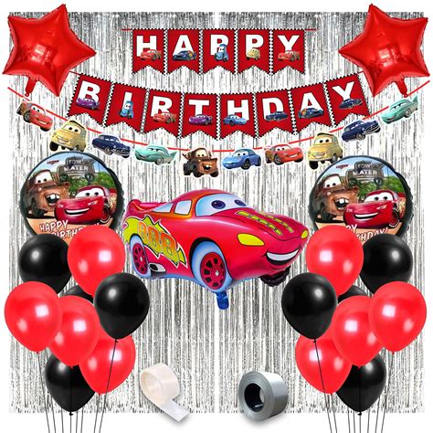 Buy Party Propz Car Theme Decoration for Birthday - 51 Pcs, Mcqueen Car Theme Birthday ...