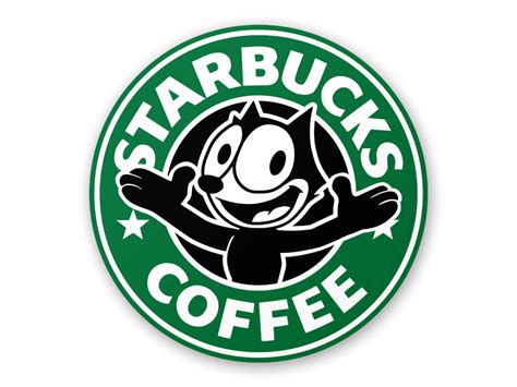 Starbucks logo with Felix the Cat | Felix the cats, Cat logo, Starbucks logo