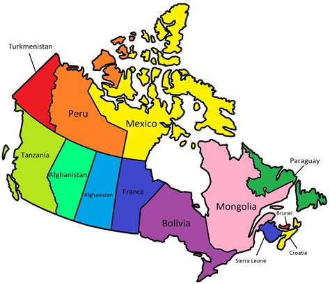 The size of Canada compared to the size of other countries - Vivid Maps