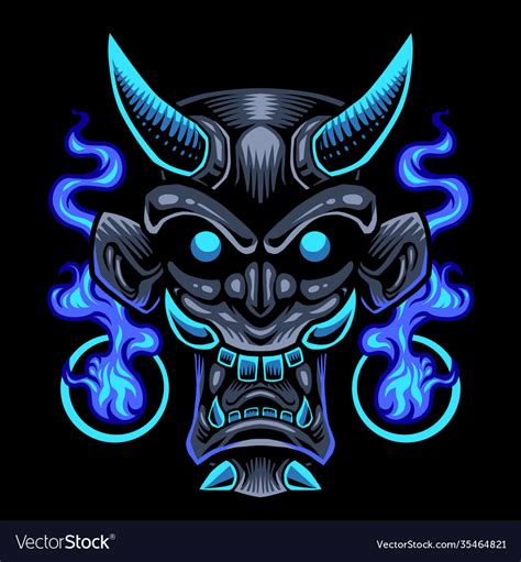 Devil head mascot logo design Royalty Free Vector Image