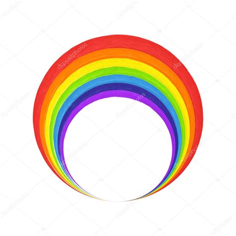 Circle rainbow logo | Rainbow circle logo template. Rainbow emblem symbol. Watercolor — Stock ...