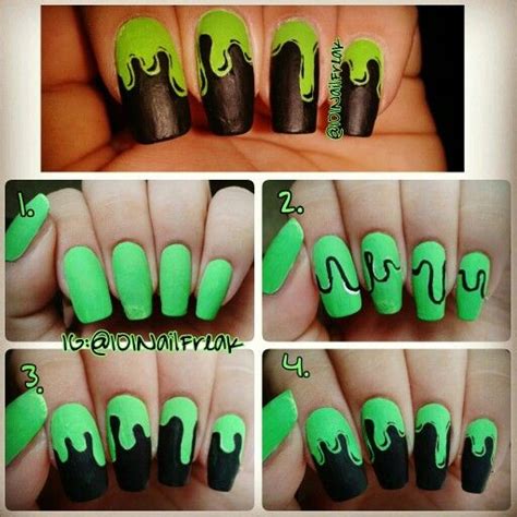 Slime Nails! IG: 101nailfreak | Nails, Nail art, Halloween nail art