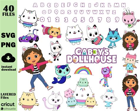 Gabbys Dollhouse SVG PNG, Gabby Characters, Gabby Font Svg | lupon.gov.ph