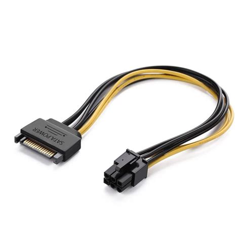 SATA Power Cable 15 Pin to 6 Pin PCI Express Graphics Card SATA Power Cable Adapter Cord -in ...