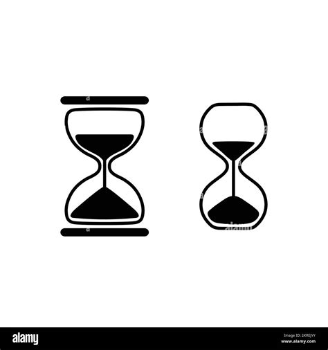 Hourglass with sand flowing vector icon set isolated.Time passing icon ...