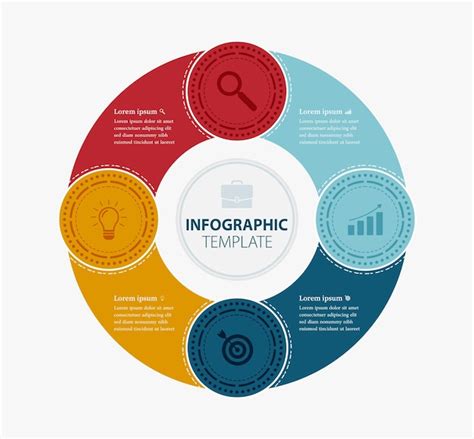 Plantilla de infografía empresarial flujo de trabajo de cuatro pasos ...