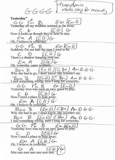 Beatles Yesterday Guitar Chords