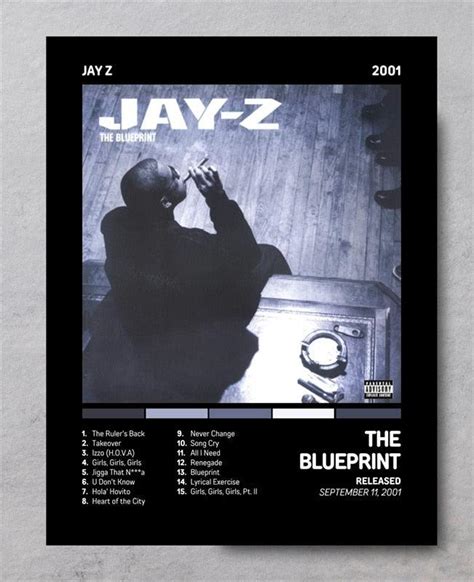 Jay-Z The Blueprint Legendary Rap Music Album Cover Wall Art Poster ...