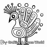 Abstract Peacock Coloring Pages  Free & Printable sketch template