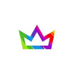 Colorful king logo template design emblem Vector Image