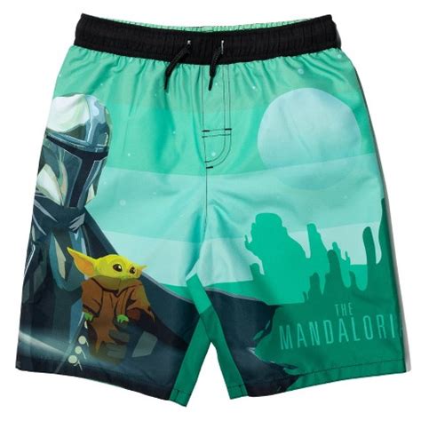 Star Wars The Mandalorian Star Wars The Child Millennium Falcon X-wing Swim Trunks Bathing Suit ...