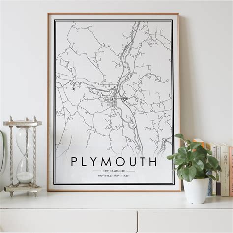 Plymouth New Hampshire NH USA city map print Personalized | Etsy