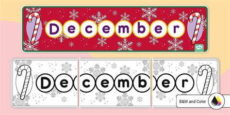 Months of the Year: December Banner (Teacher-Made) - Twinkl