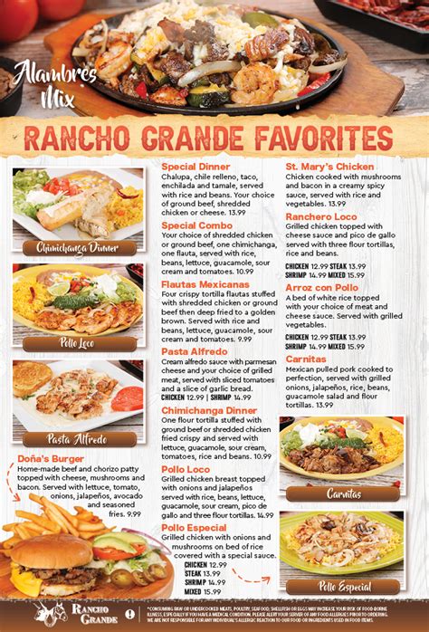 Menu – Rancho Grande Mexican Grill and Cantina