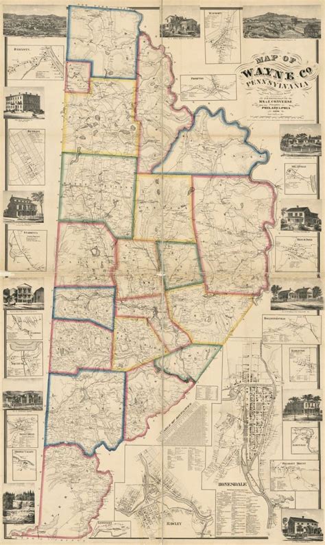 Map of Wayne Co., Pennsylvania | Wayne county, Map, Photo postcards