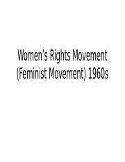 Women's Rights Movement Feminist Movement 1960s.pptx - Women's Rights Movement Feminist Movement ...