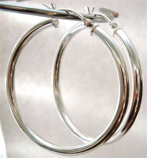 Large Cape Cod Earrings 40mm Sterling Silver Eurowire 3mm tube hoop earrings with 8mm gold ...