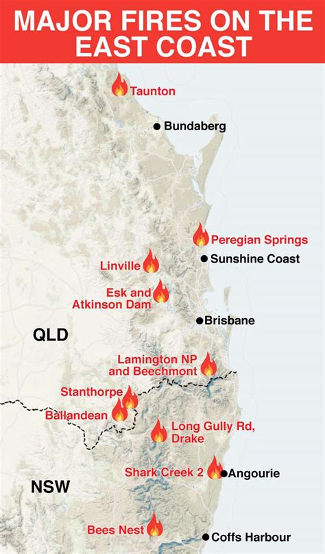 Map Of Queensland Fires Today