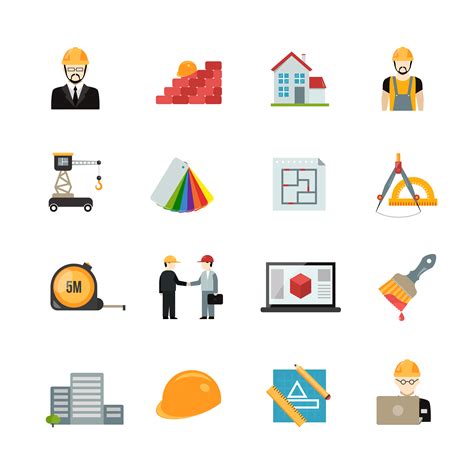 Architect icons set 479316 Vector Art at Vecteezy