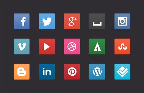 Free CSS3 Social Media Buttons — Medialoot