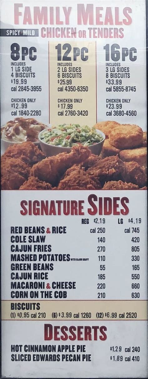 Popeye’s menu with prices – SLC menu