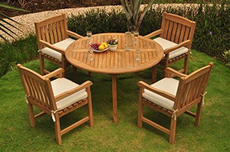 WholesaleTeak New 5 Pc Luxurious Grade-A Teak Wood Outdoor Dining Set ...