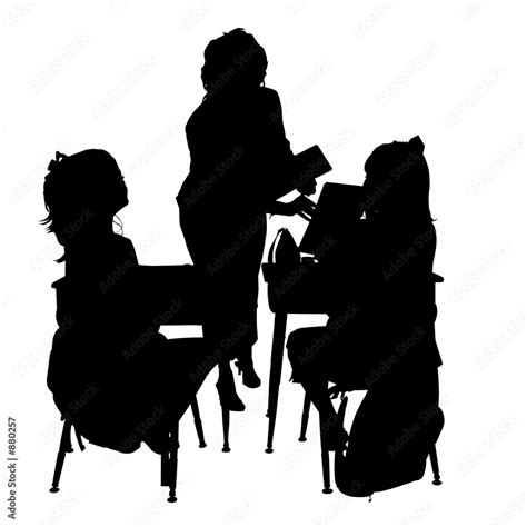 silhouette with clipping path of classroom Stock Illustration | Adobe Stock