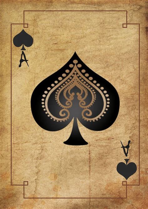 A5 Print u00 Vintage Playing Card Ace Of Spades (Picture Poster Texas ...