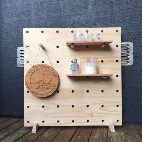 Ecofriendly Solid Pine Peg Board, Wooden Peg Board with Large Dowel Pegs, Market Display ...