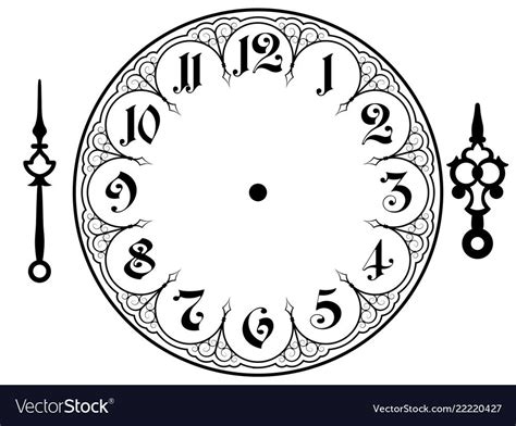 Vector vintage clock on white . Illustration clip art. Download a Free Preview or High Quality ...