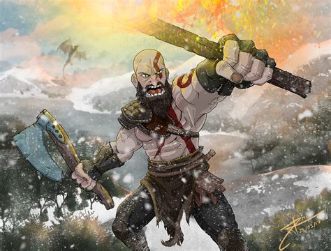 Kratos God Of War Fan Art 4k Wallpaper,HD Games Wallpapers,4k Wallpapers,Images,Backgrounds ...