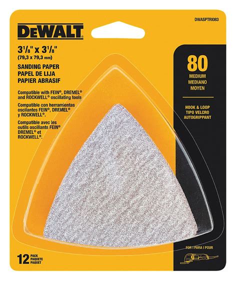 DEWALT Oscillating Tool Sanding Sheet Set: 80 Grit, 12 Sheets, 12 PK ...