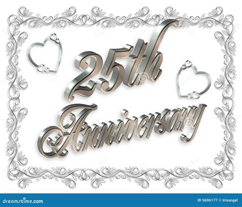 25th Wedding Anniversary Border Invitation Royalty-Free Illustration ...