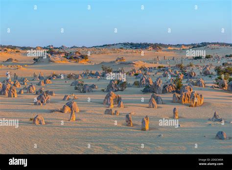 Sunset over the Pinnacles desert in Australia Stock Photo - Alamy