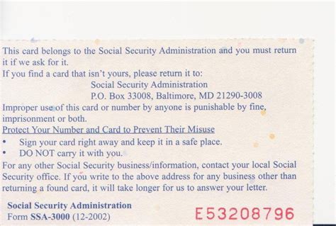 ssc Social Security Card rear | ssc rear social security car… | Flickr Payroll Template, Money ...