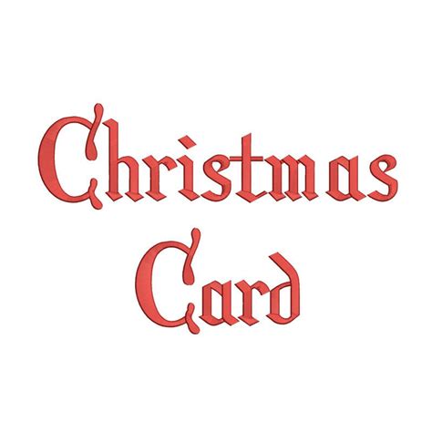 6 Size Christmas card Embroidery Fonts Embroidery Designs BX | Etsy