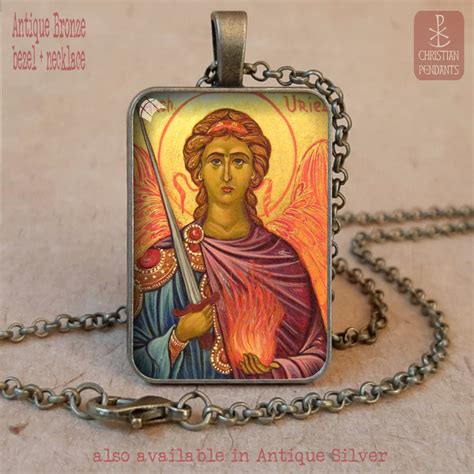 Archangel Uriel Icon Pendant Necklace or Keychain Archangel - Etsy