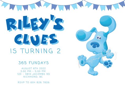 Blue's Clues Birthday Invitation Digital Download - Etsy