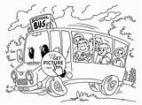 Cartoon School Bus Coloring Page sketch template