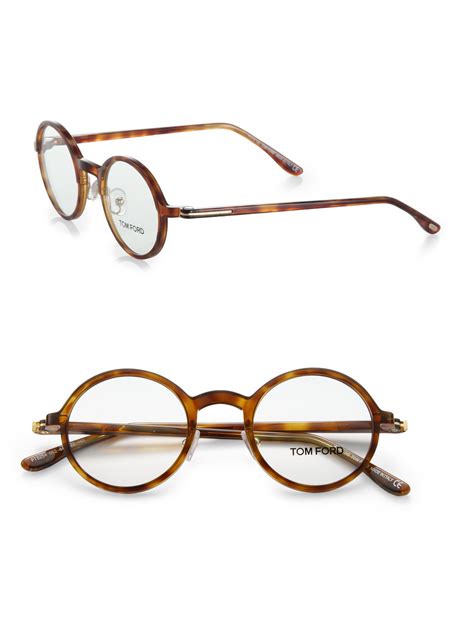 Lyst - Tom Ford Round Acetate Reading Glasses in Brown