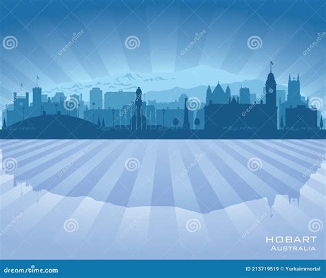 Hobart Australia City Skyline Vector Silhouette Stock Vector ...